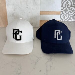 Set of two Perfect Game Logo White and Navy Baseball Hats - S/M
